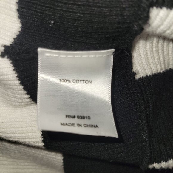 St. Johns Bay Womens Black & White Striped Open-Front Cardigan Sweater L 100% Co - Picture 6 of 6